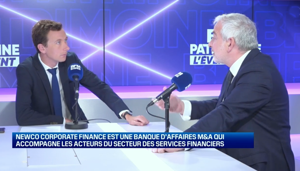 Jean-Louis Duverney is being interviewed by BFM Patrimoine during the event BFM Patrimoine at the French former stock exchange on November 21st, 2023