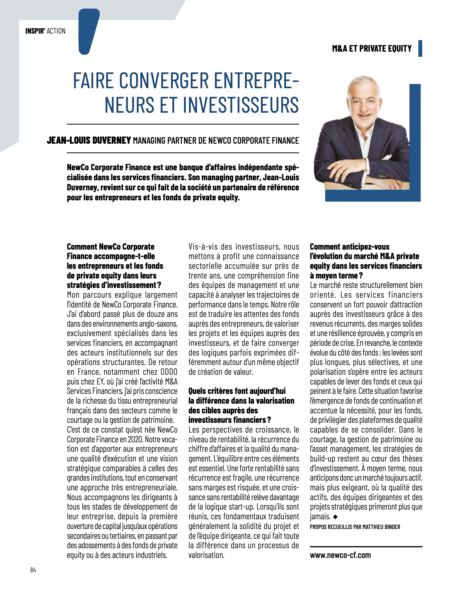 Ravi d’avoir contribué au dernier numéro d’INSPIR’, le magazine du MEDEF Paris.